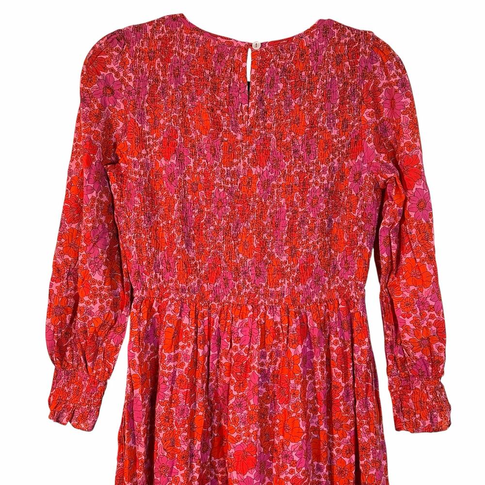 Tuckernuck Raspberry Floral Smocked Midi Dress - Picture 6 of 9
